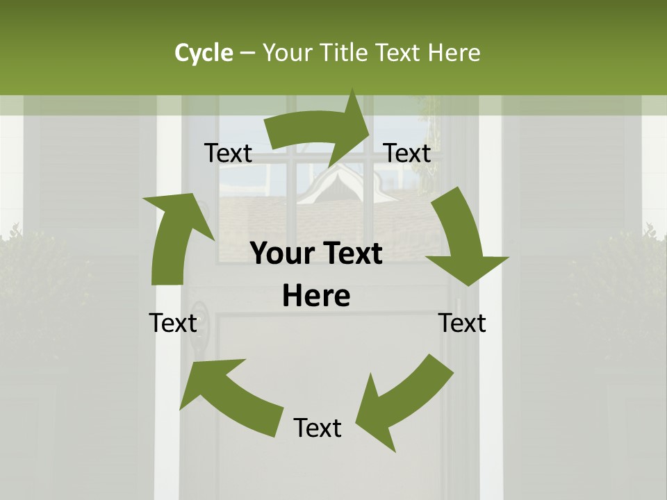 Facade Front Door Vertical PowerPoint Template