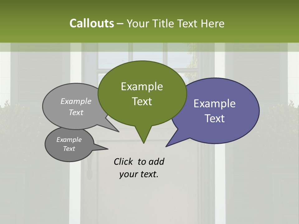 Facade Front Door Vertical PowerPoint Template