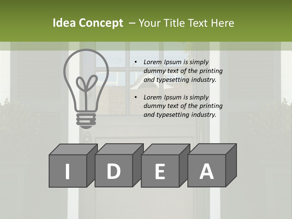 Facade Front Door Vertical PowerPoint Template