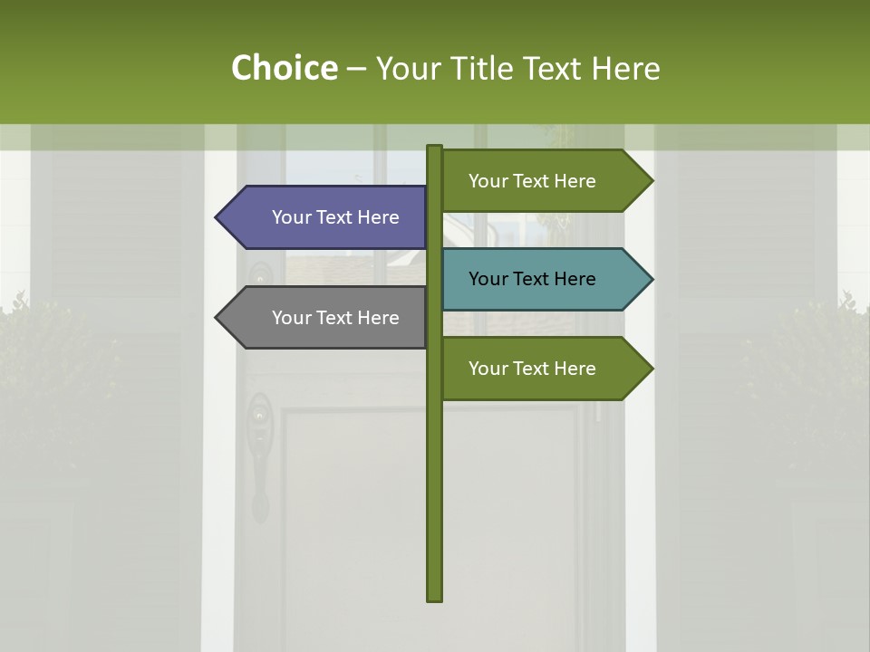 Facade Front Door Vertical PowerPoint Template