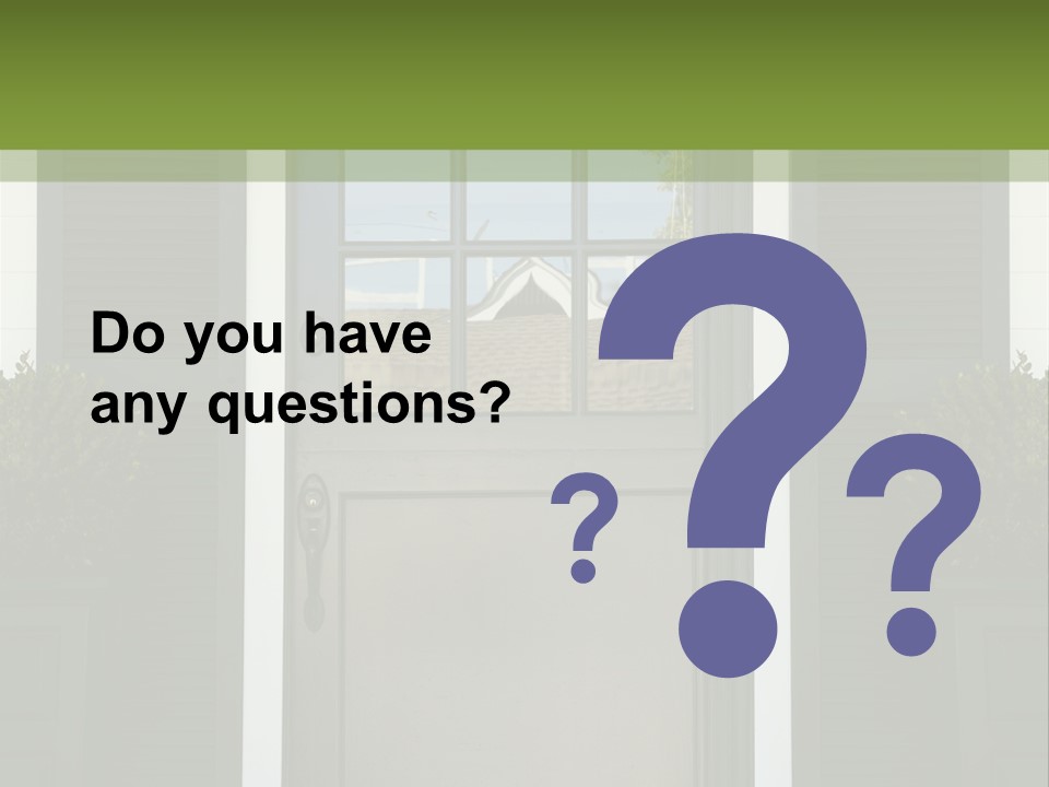 Facade Front Door Vertical PowerPoint Template