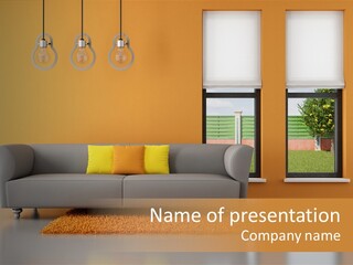 Nobody Orange Interior PowerPoint Template