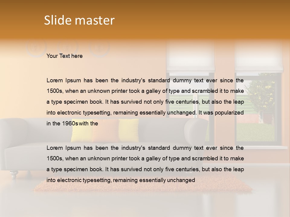 Nobody Orange Interior PowerPoint Template