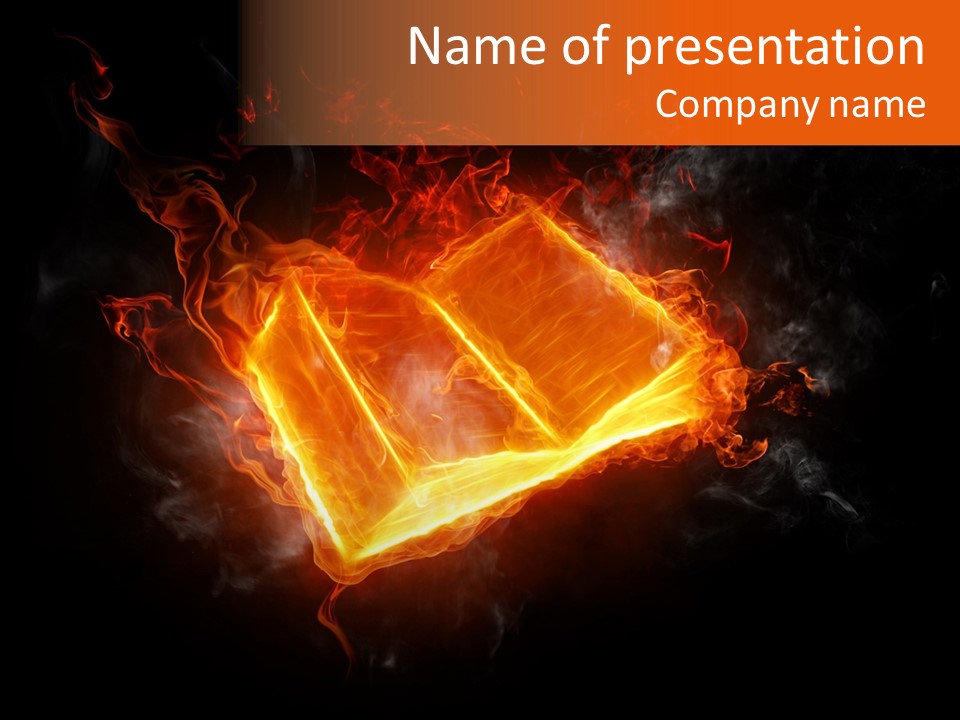 Knowledge Flame Icon PowerPoint Template