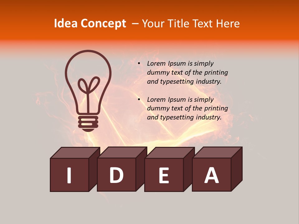Knowledge Flame Icon PowerPoint Template