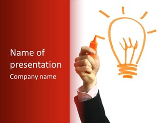 Hand Marker Energy PowerPoint Template