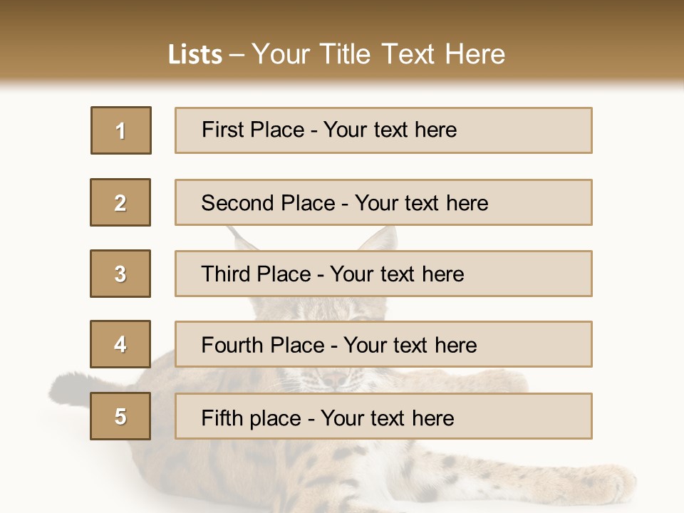 Purebred Cat Ears Isolated On White PowerPoint Template