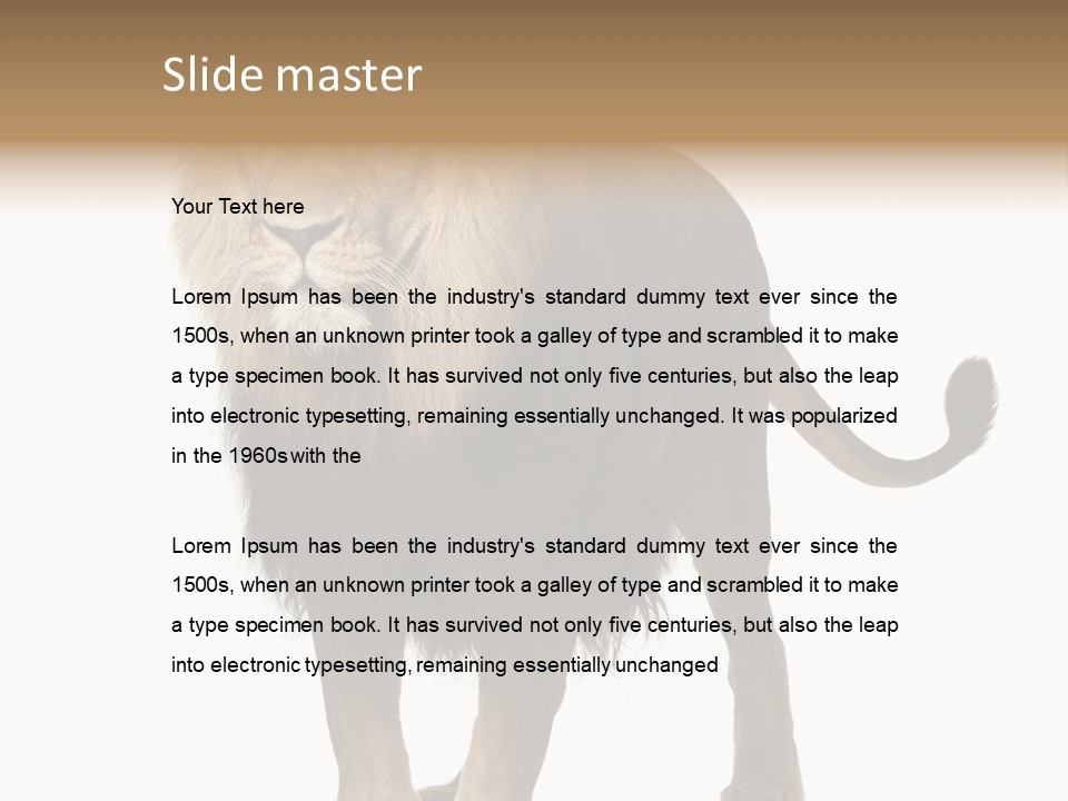 Full Length White Mane PowerPoint Template