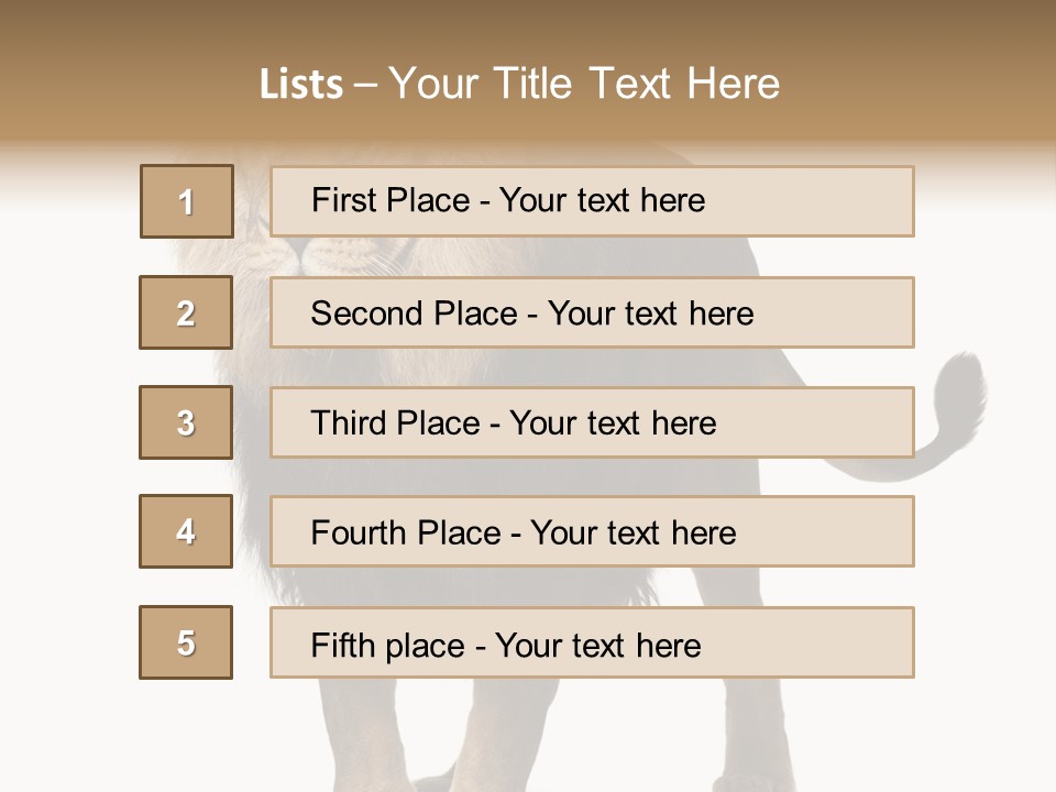 Full Length White Mane PowerPoint Template