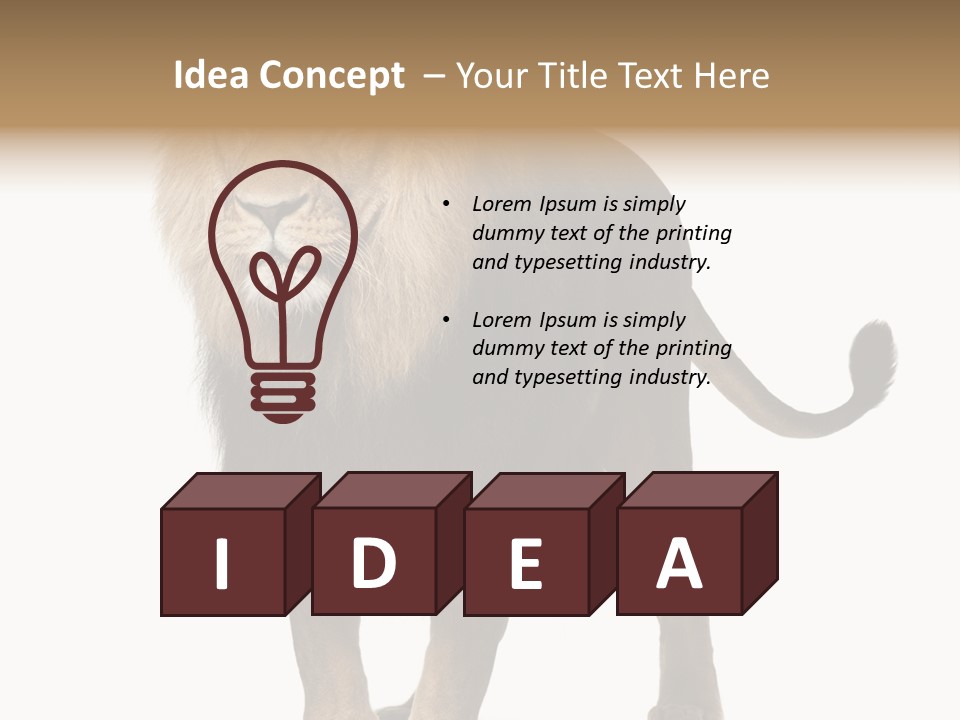 Full Length White Mane PowerPoint Template