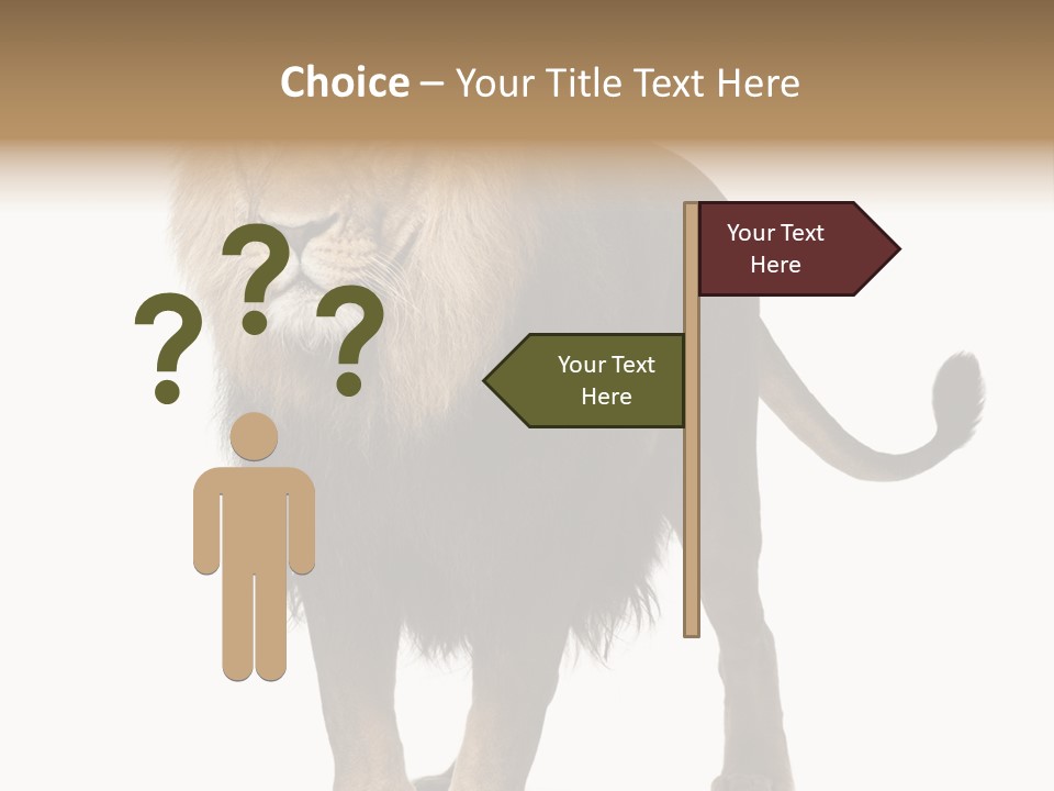 Full Length White Mane PowerPoint Template