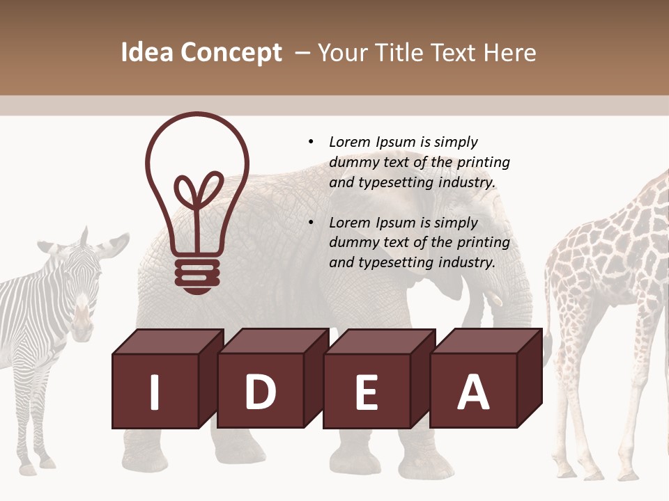 Standing Pachyderm African PowerPoint Template