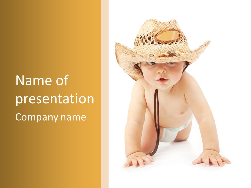 Cowboy European Child PowerPoint Template