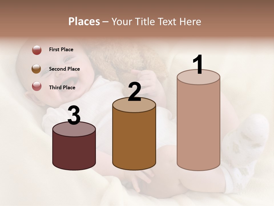 Happy White Teddy PowerPoint Template