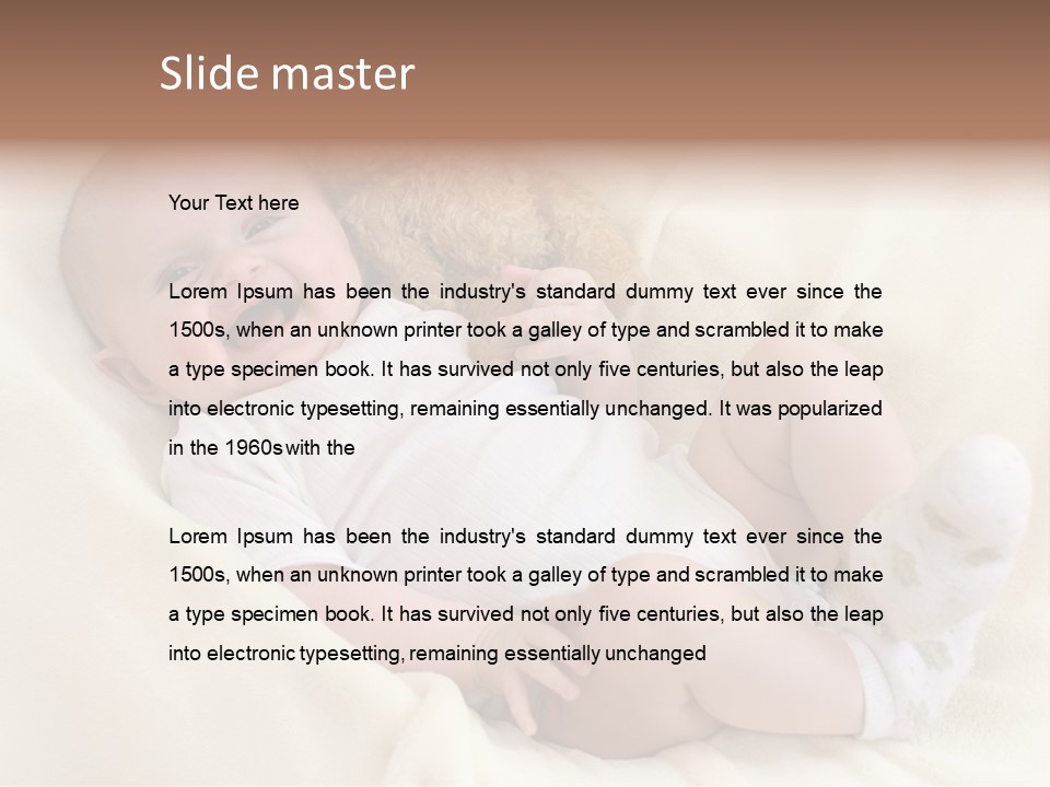 Happy White Teddy PowerPoint Template