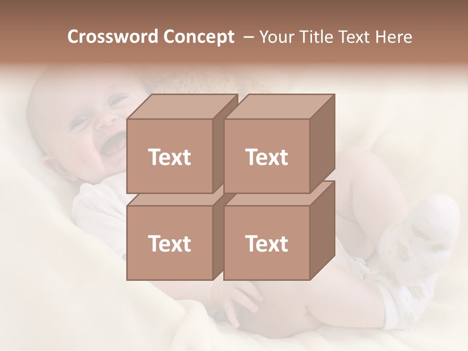 Happy White Teddy PowerPoint Template