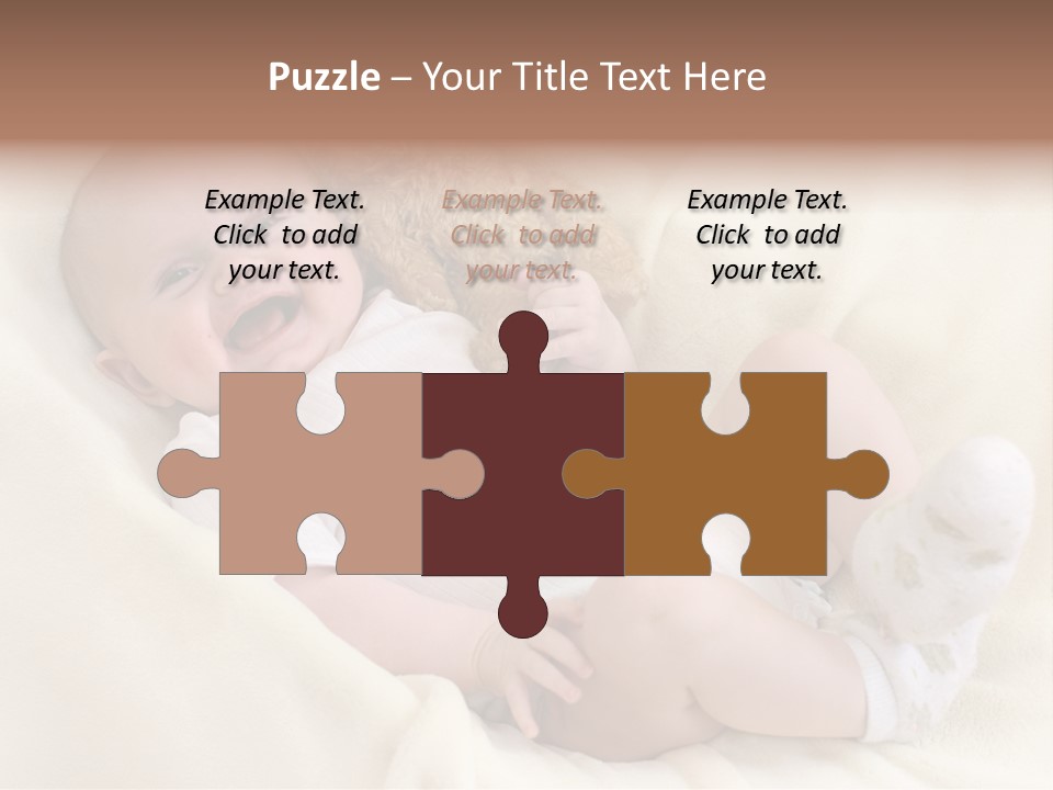 Happy White Teddy PowerPoint Template