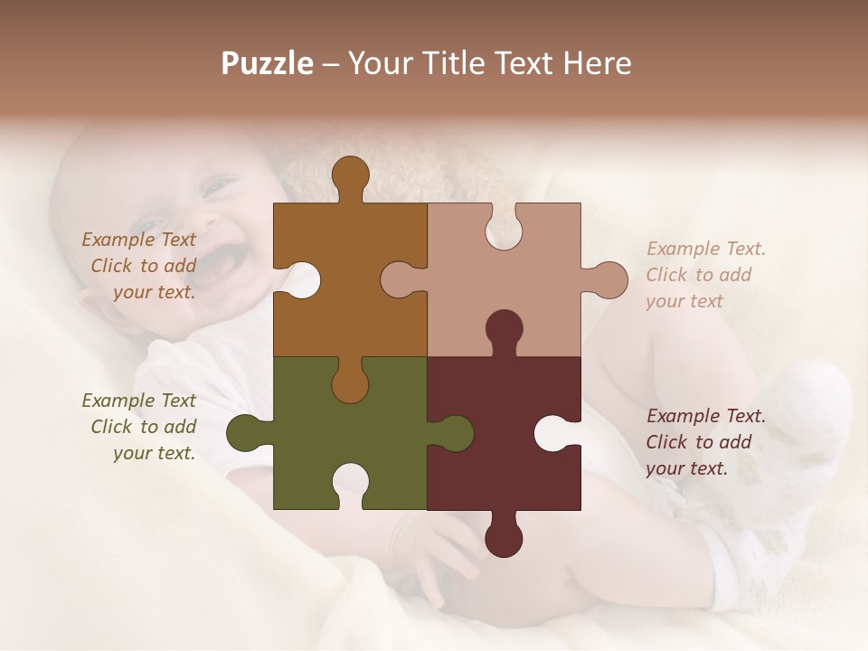 Happy White Teddy PowerPoint Template