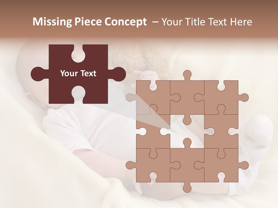 Happy White Teddy PowerPoint Template