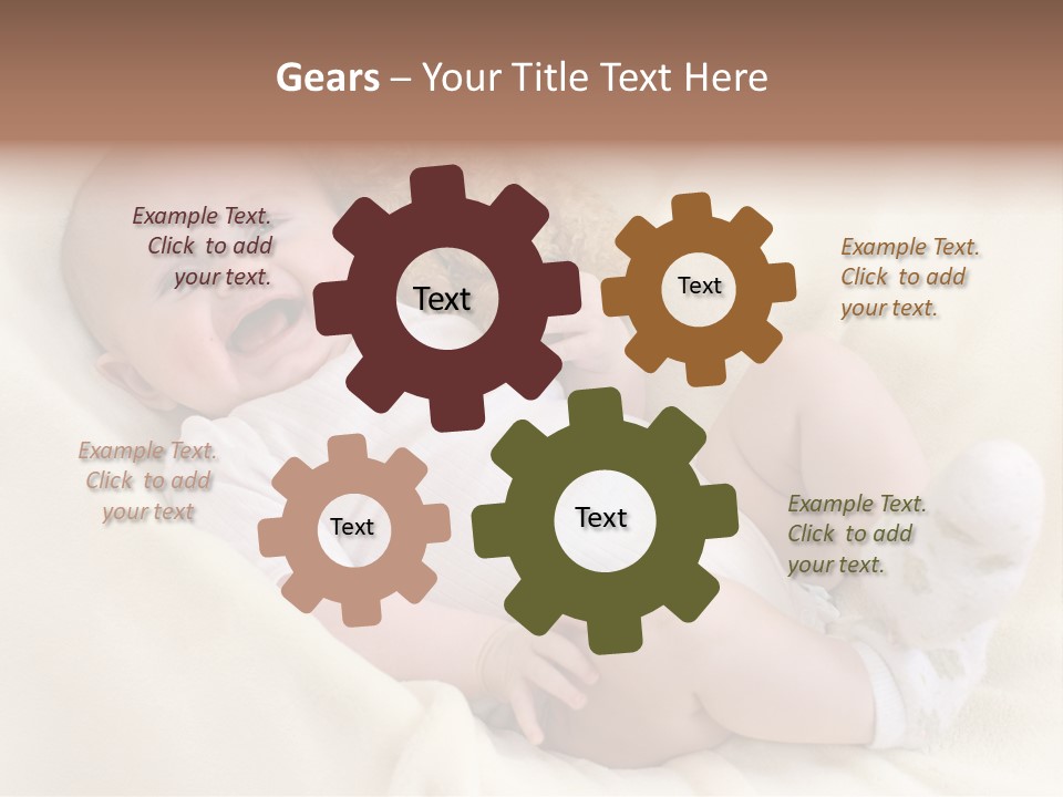 Happy White Teddy PowerPoint Template