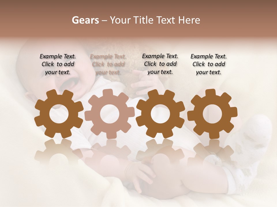 Happy White Teddy PowerPoint Template