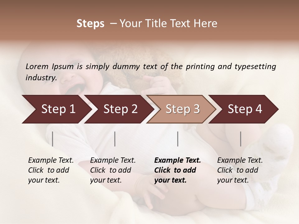Happy White Teddy PowerPoint Template
