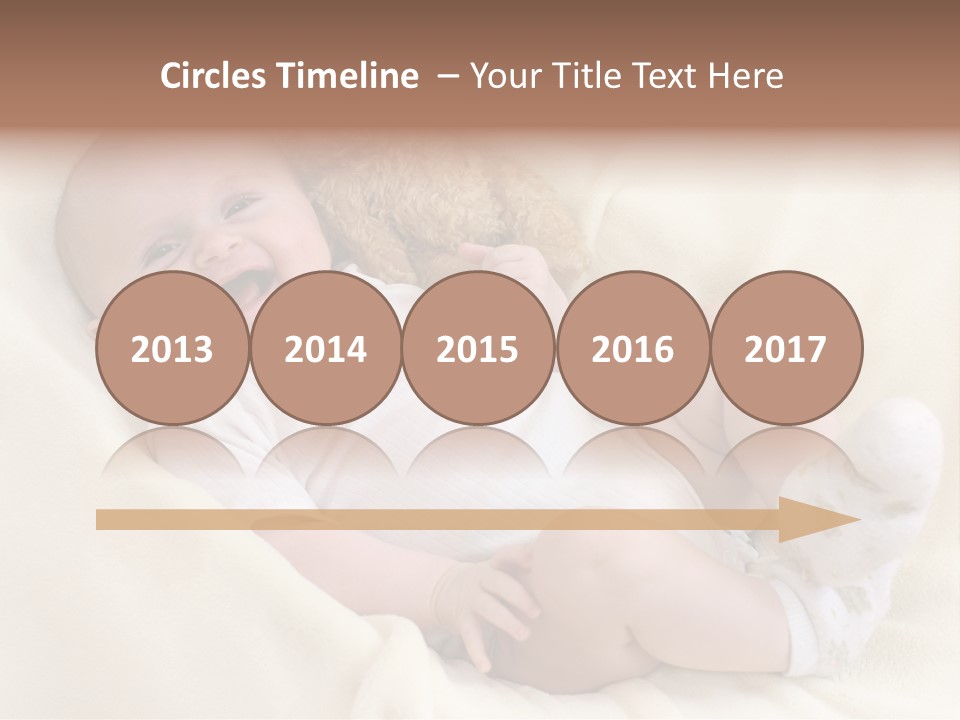 Happy White Teddy PowerPoint Template