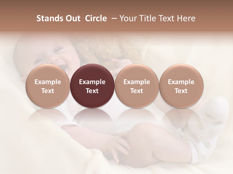 Happy White Teddy PowerPoint Template