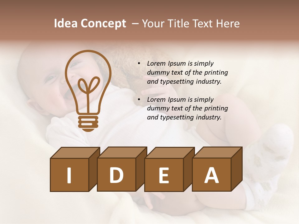 Happy White Teddy PowerPoint Template