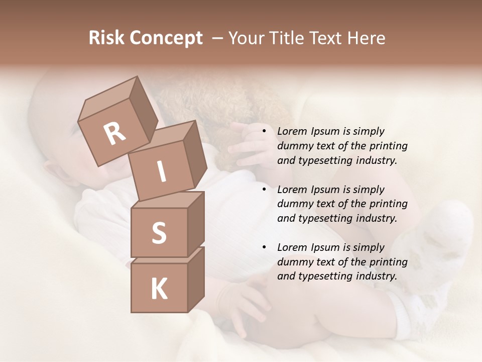 Happy White Teddy PowerPoint Template