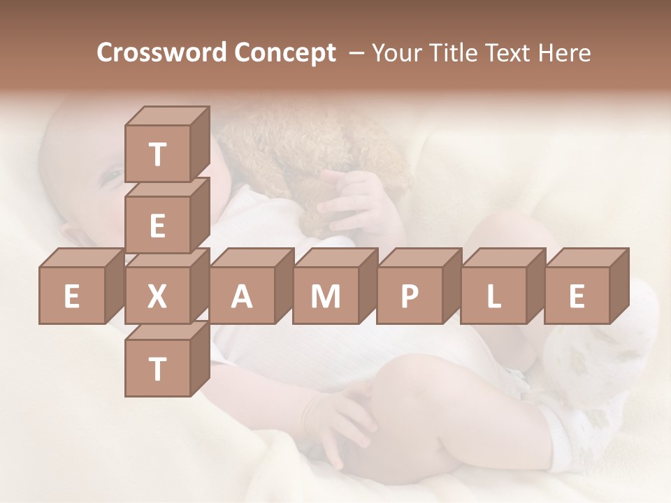 Happy White Teddy PowerPoint Template