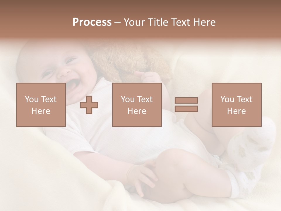 Happy White Teddy PowerPoint Template