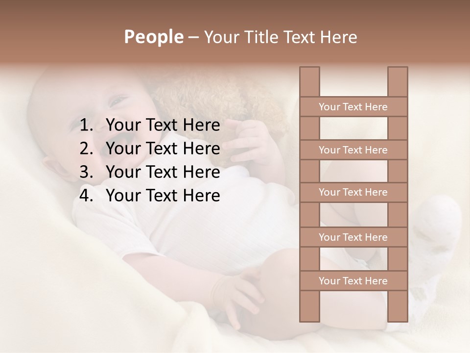 Happy White Teddy PowerPoint Template