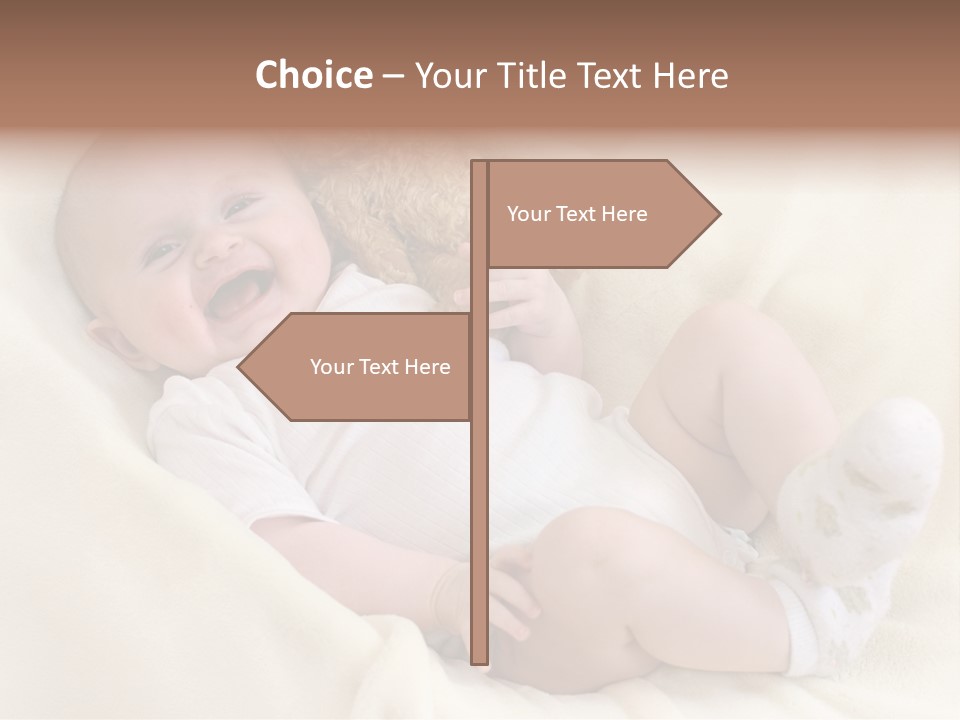 Happy White Teddy PowerPoint Template