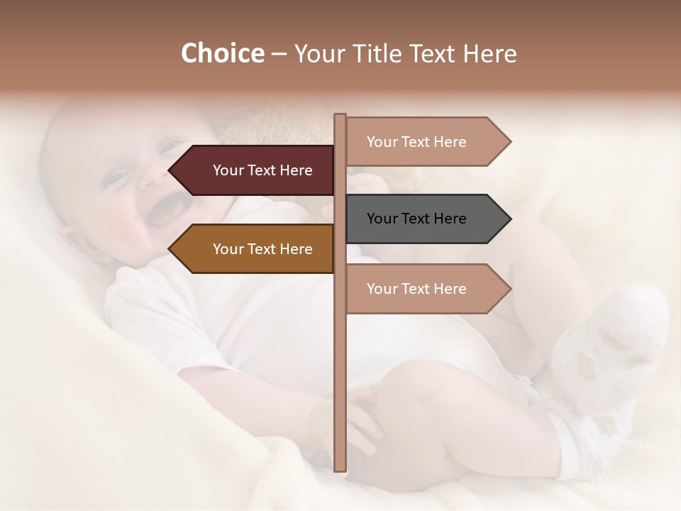 Happy White Teddy PowerPoint Template