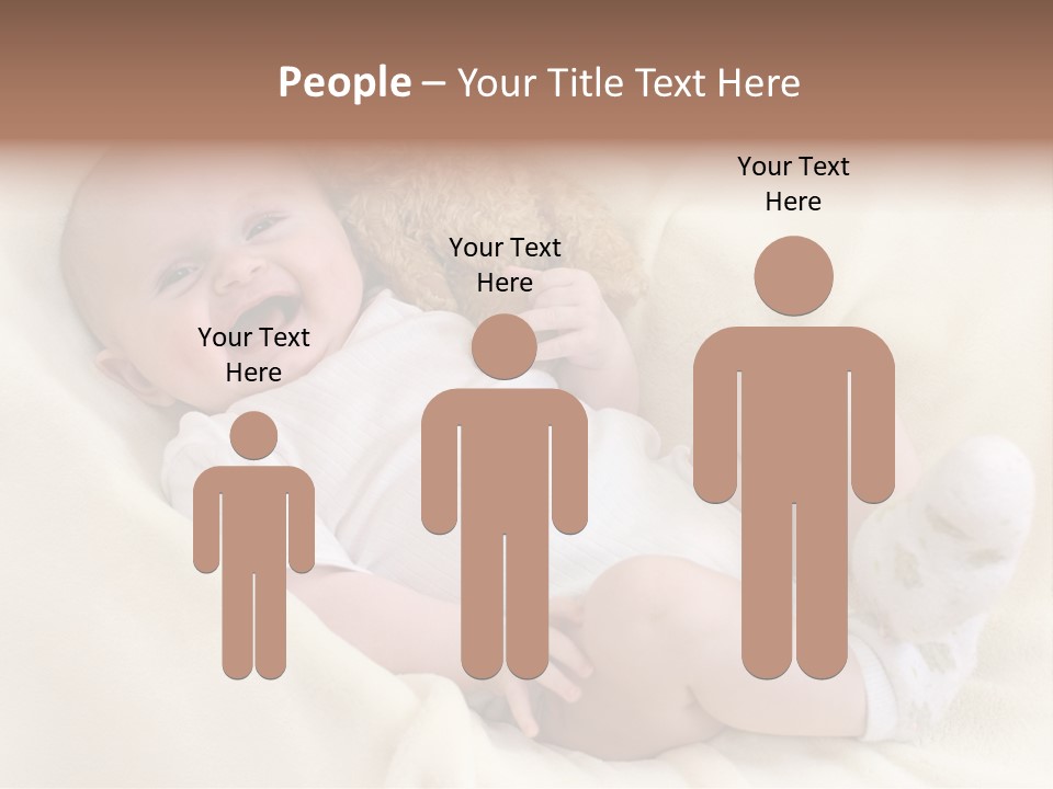 Happy White Teddy PowerPoint Template