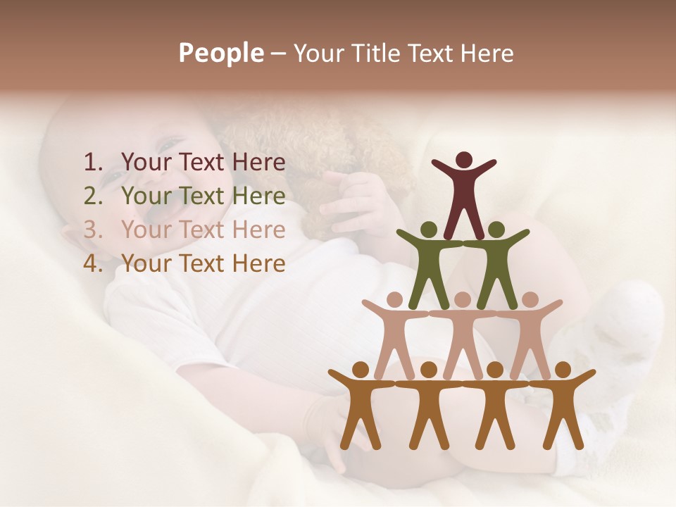 Happy White Teddy PowerPoint Template