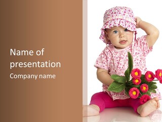 Blumig Newborn Blonde Haare PowerPoint Template