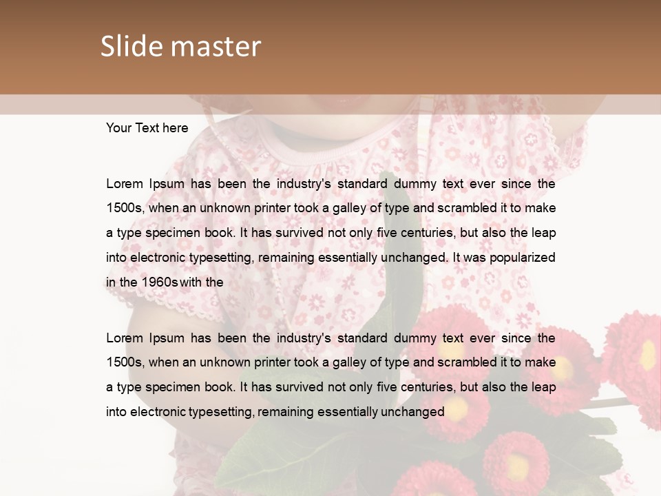 Blumig Newborn Blonde Haare PowerPoint Template