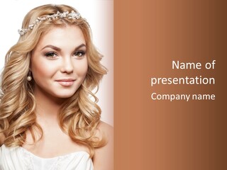 Closeup Looking Bride PowerPoint Template