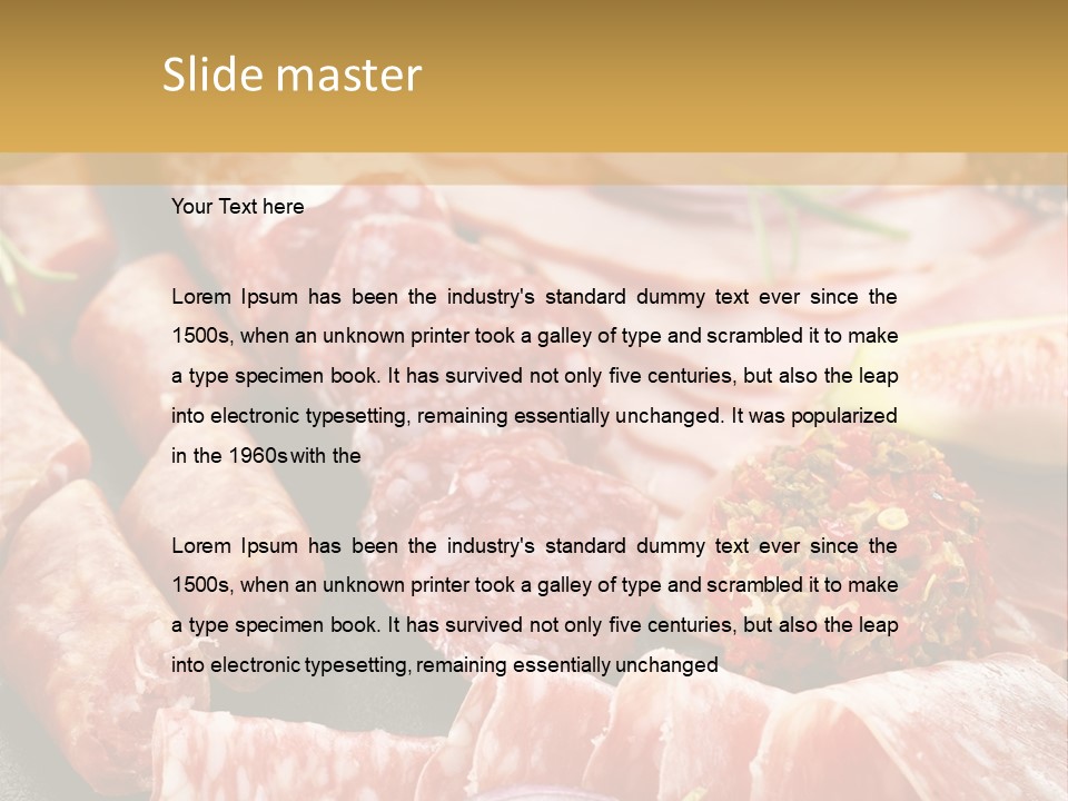 Antipasti Bacon Salami PowerPoint Template