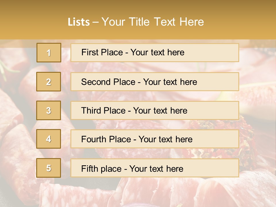Antipasti Bacon Salami PowerPoint Template