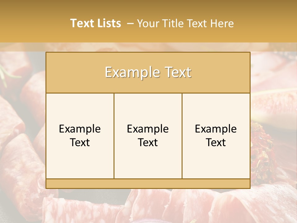Antipasti Bacon Salami PowerPoint Template