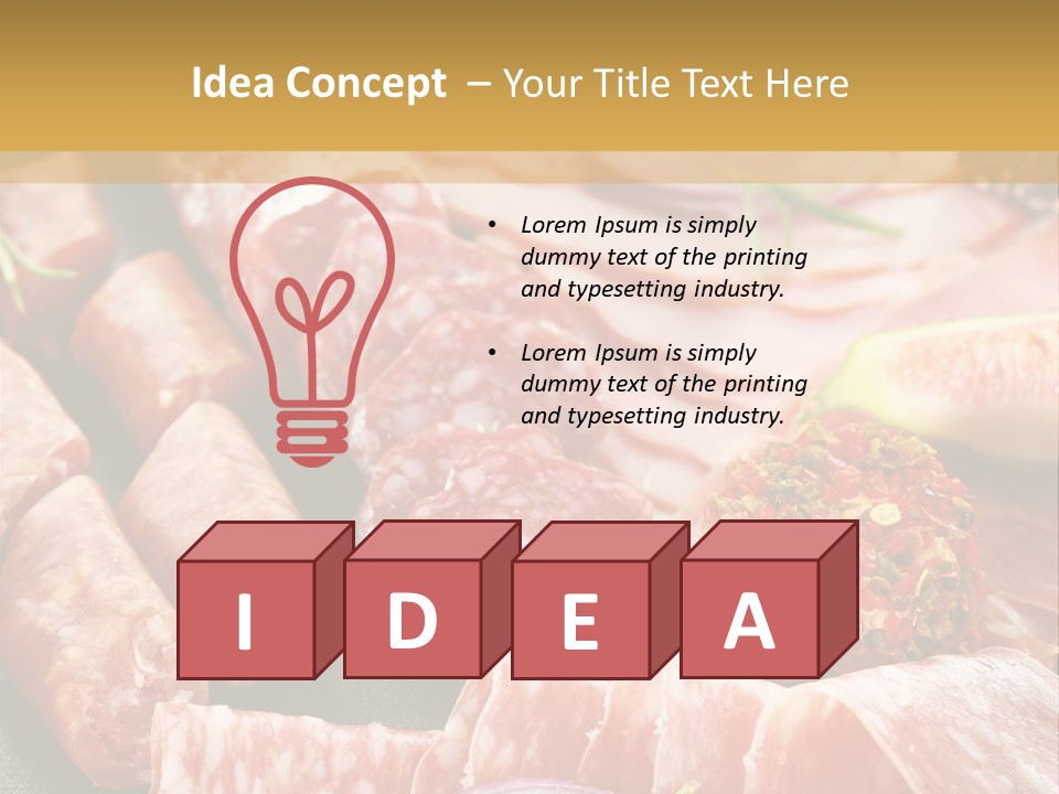 Antipasti Bacon Salami PowerPoint Template