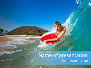 Athlete Surfing Surfer PowerPoint Template