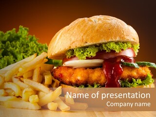Sandwich Lunch Hamburger PowerPoint Template