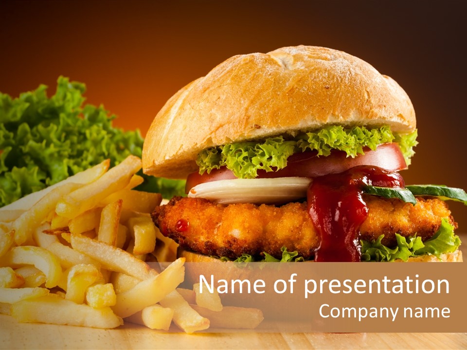 Sandwich Lunch Hamburger PowerPoint Template