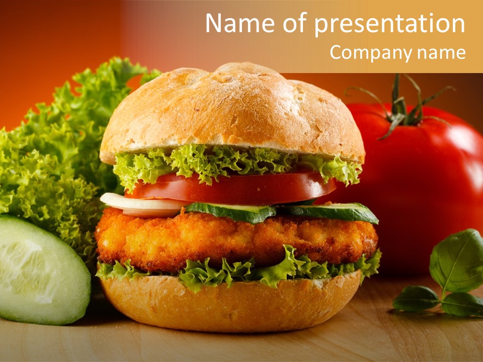 Slices Steak Cucumber PowerPoint Template