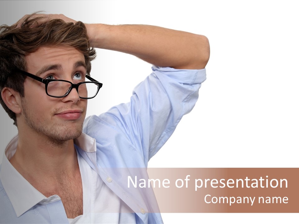 Blue Shirt Stubble PowerPoint Template