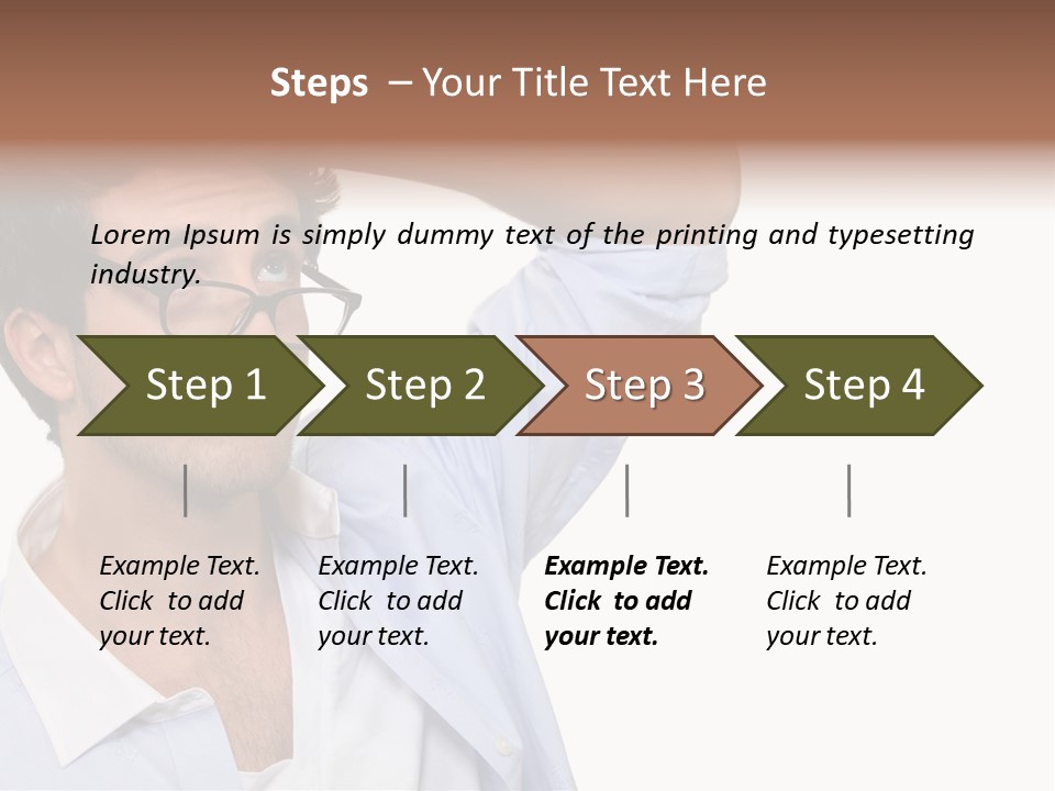 Blue Shirt Stubble PowerPoint Template